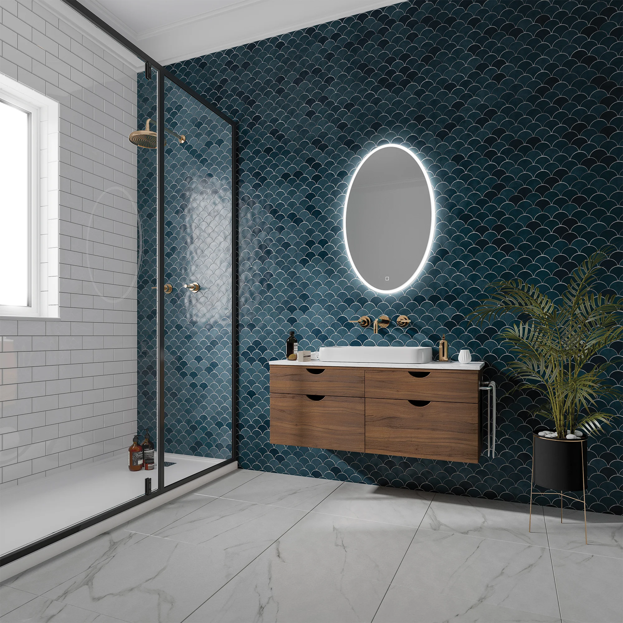 Arena Large Oval Bathroom Mirror