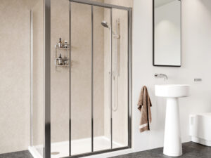 Heaven Framed Sliding Door Corner Half Open Door