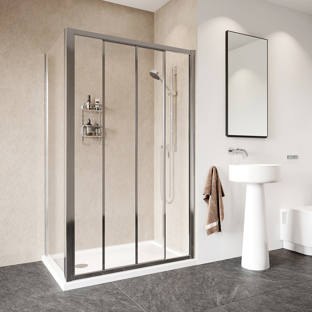 Heaven Framed Sliding Door Corner Half Open Door