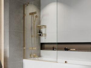 Liberty Hinged Bath Screen With In Line Panel
