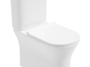 Pena Rimless Fully Shrouded Comfort Height Close Coupled WC & Soft Close Seat