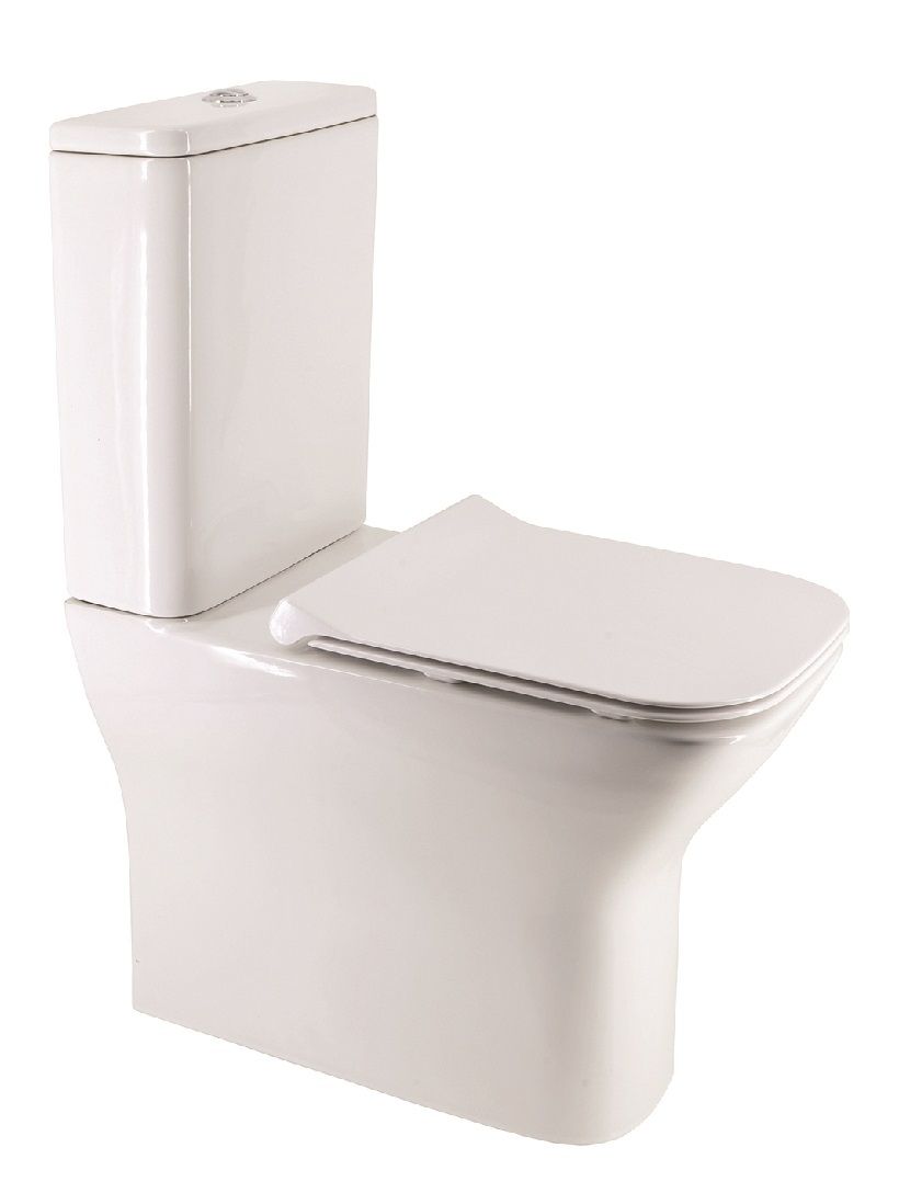 Sophia Rimless Fully Shrouded Close Coupled WC & Gamma Slim Soft Close Seat
