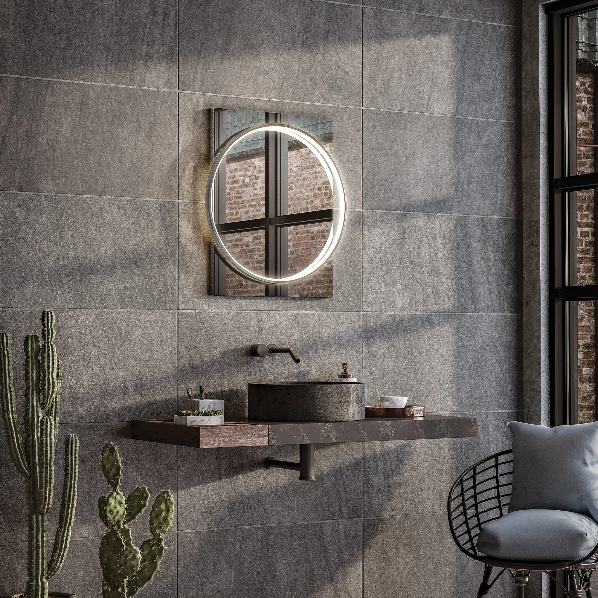 Solas Roun Illuminated Bathroom Mirror