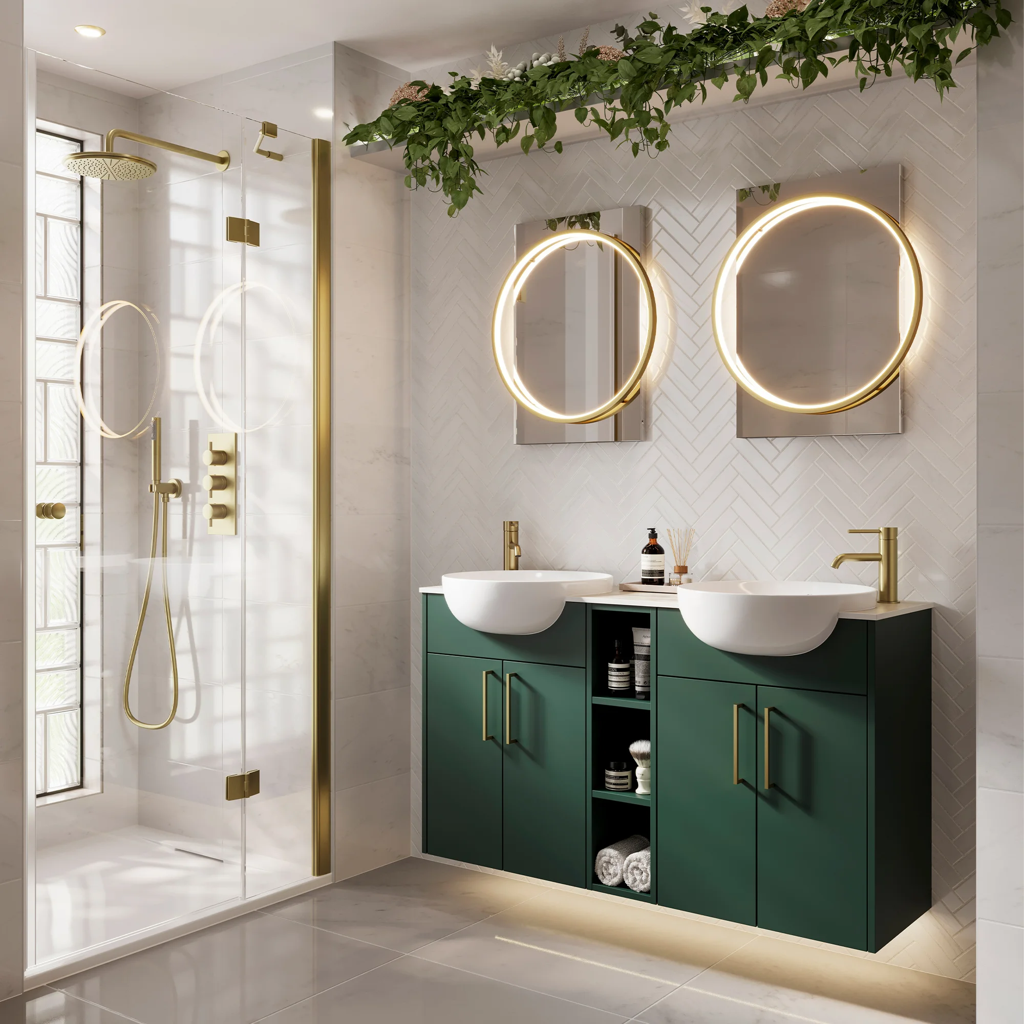 Solas Round Illuminated Bathroom Mirror