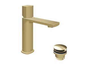 Cameo Lever Less Mono Basin Mixer Satin Brasss