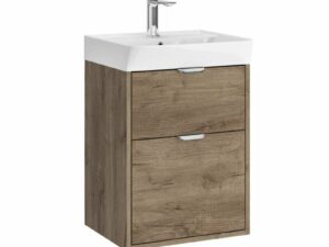 Calia 2 Drawer Wallhung Unit Tobacco Wood Effect