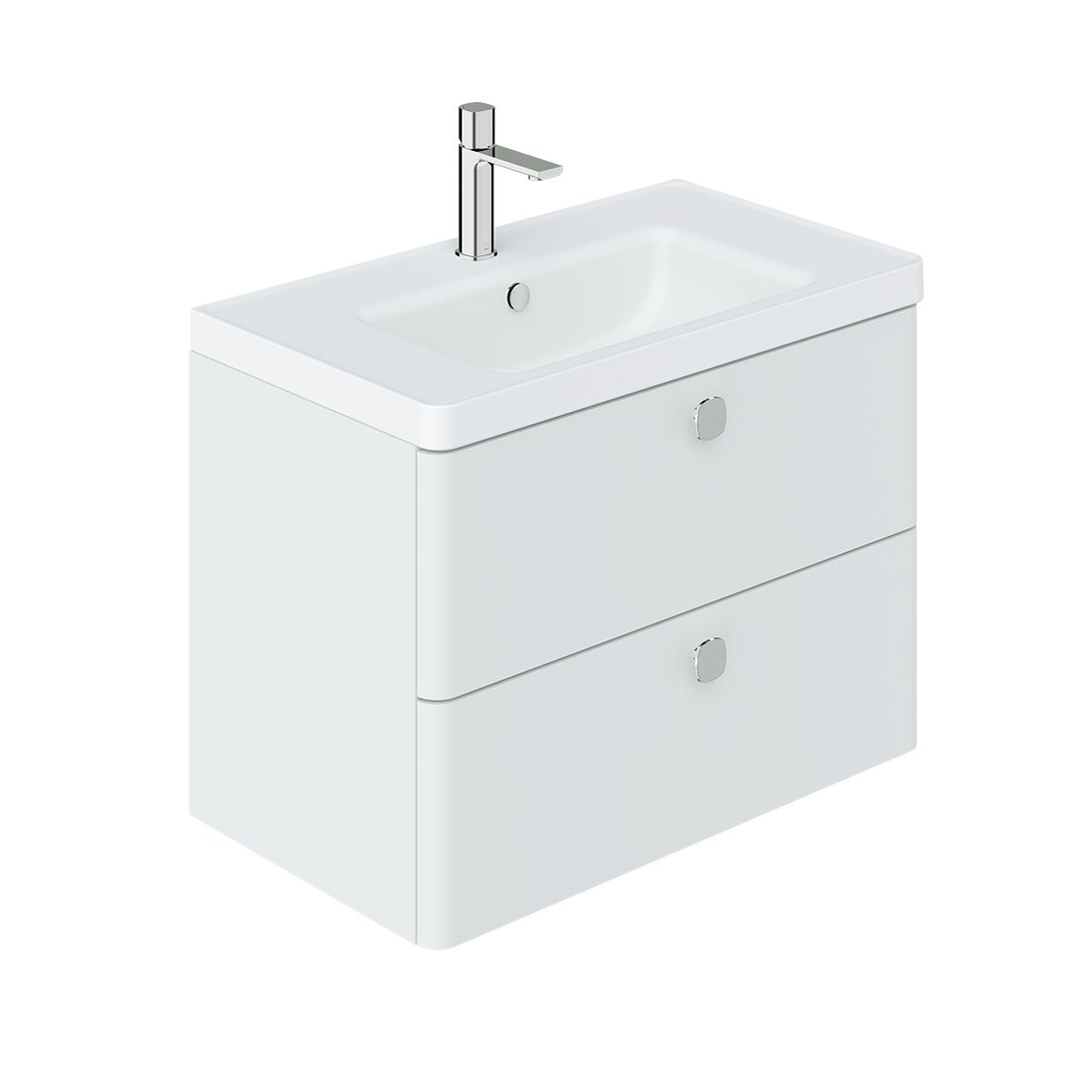 Cameo 2 Drawer Wallhung Vanity Unit In Arctic