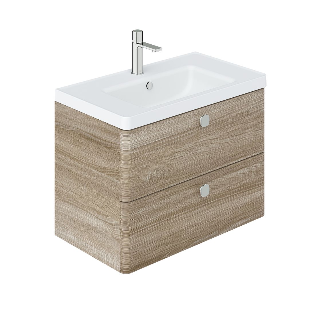Cameo 2 Drawer Wallhung Vanity Unit In Natural