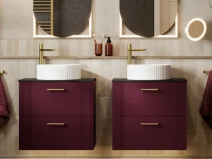 Fabrica 2 Drawer Wall Hung Rich Burgandy