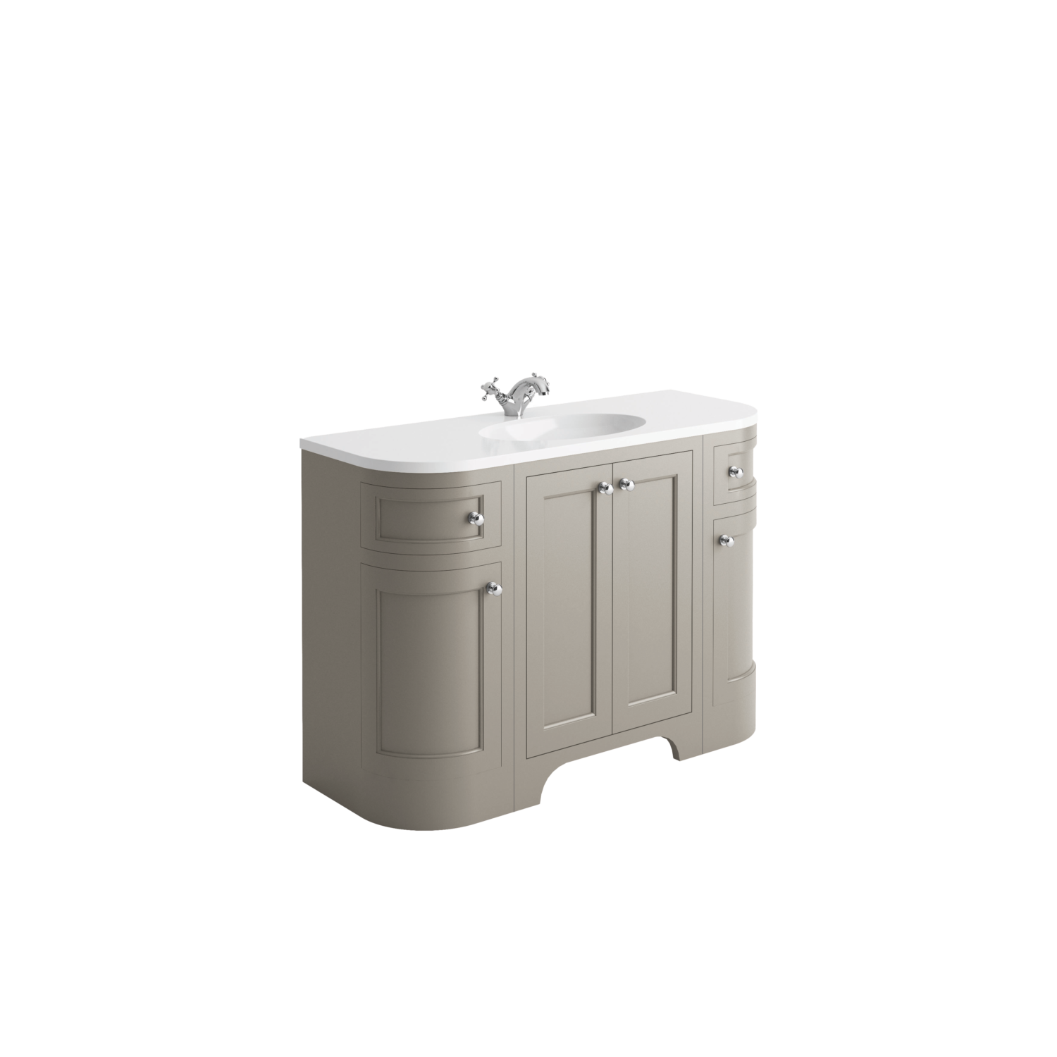Harrogate Brunswick Side Curve Floor Standing Unit Dove