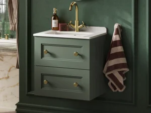 Kingsbury 2 Drawer Wallhung Unit Heritage Green