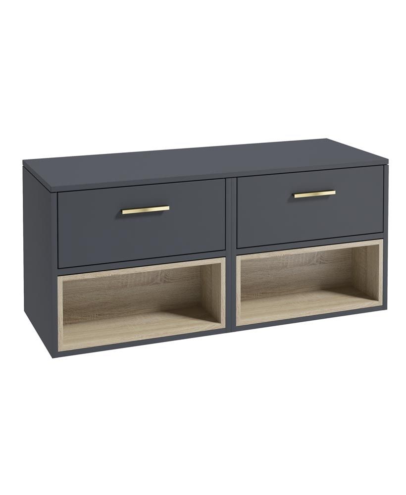 Malmo Wallhung Double Drawer Vanity Unit Night