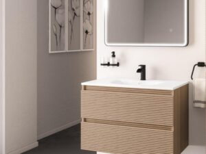 Olympia Fluted Effect Drawer Vanity Wall Hung Unit