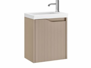 Serra Fluted Wallhung 1 Door Unit Beige Matt