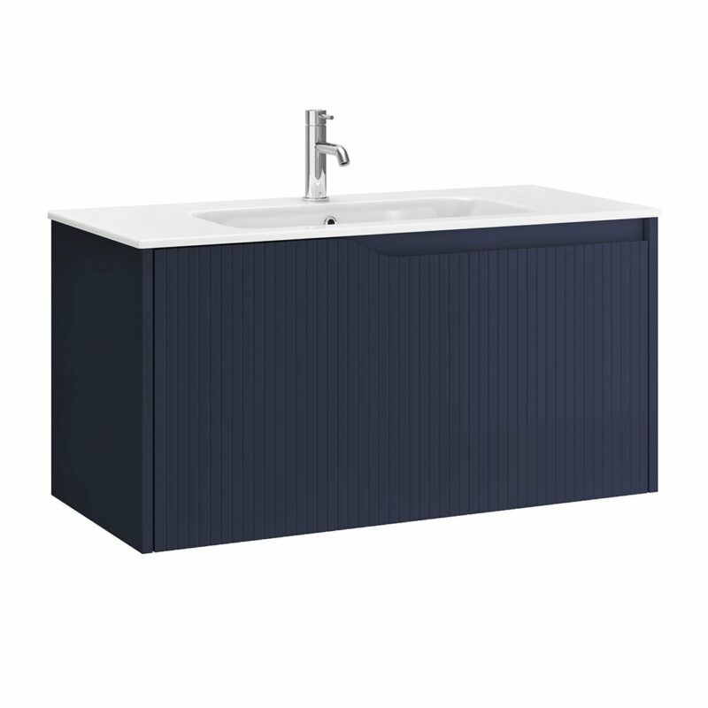 Serra Fluted Wallhung 2 Drawer Unit Deep