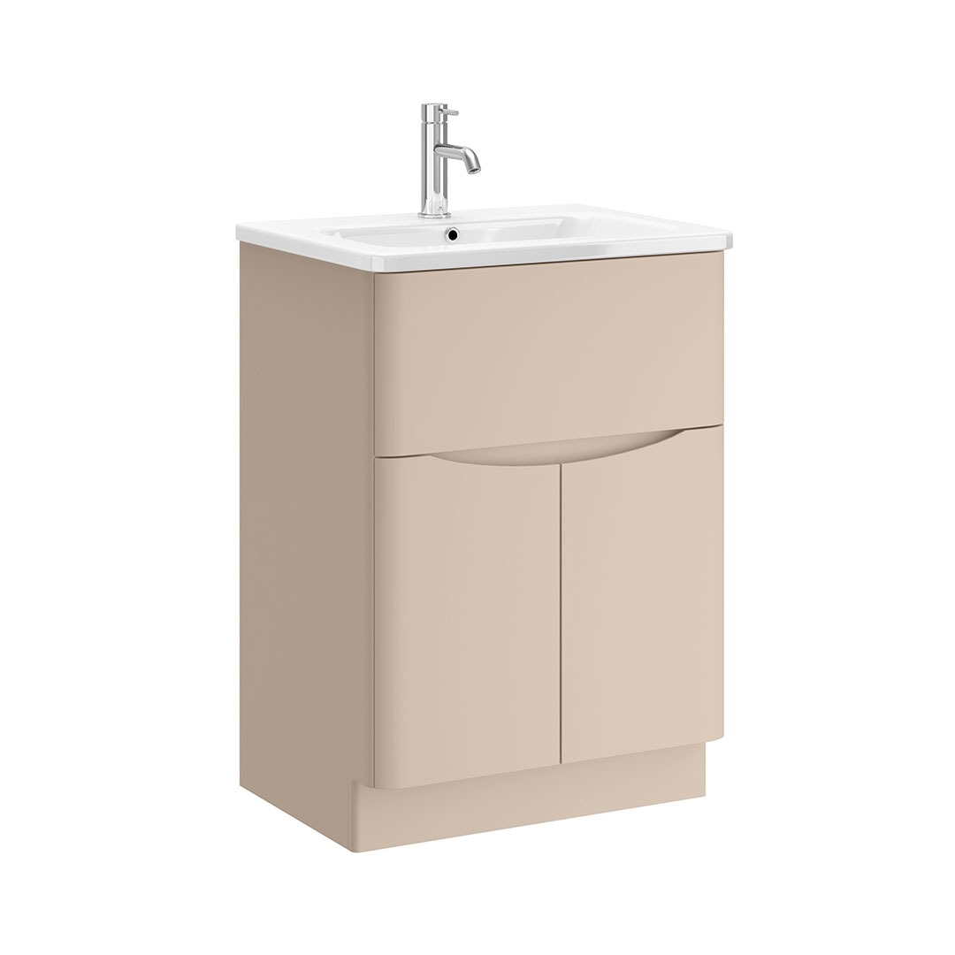 Zola Floor Standing 1Drawer 2 Door Unit Flax Beige Unit