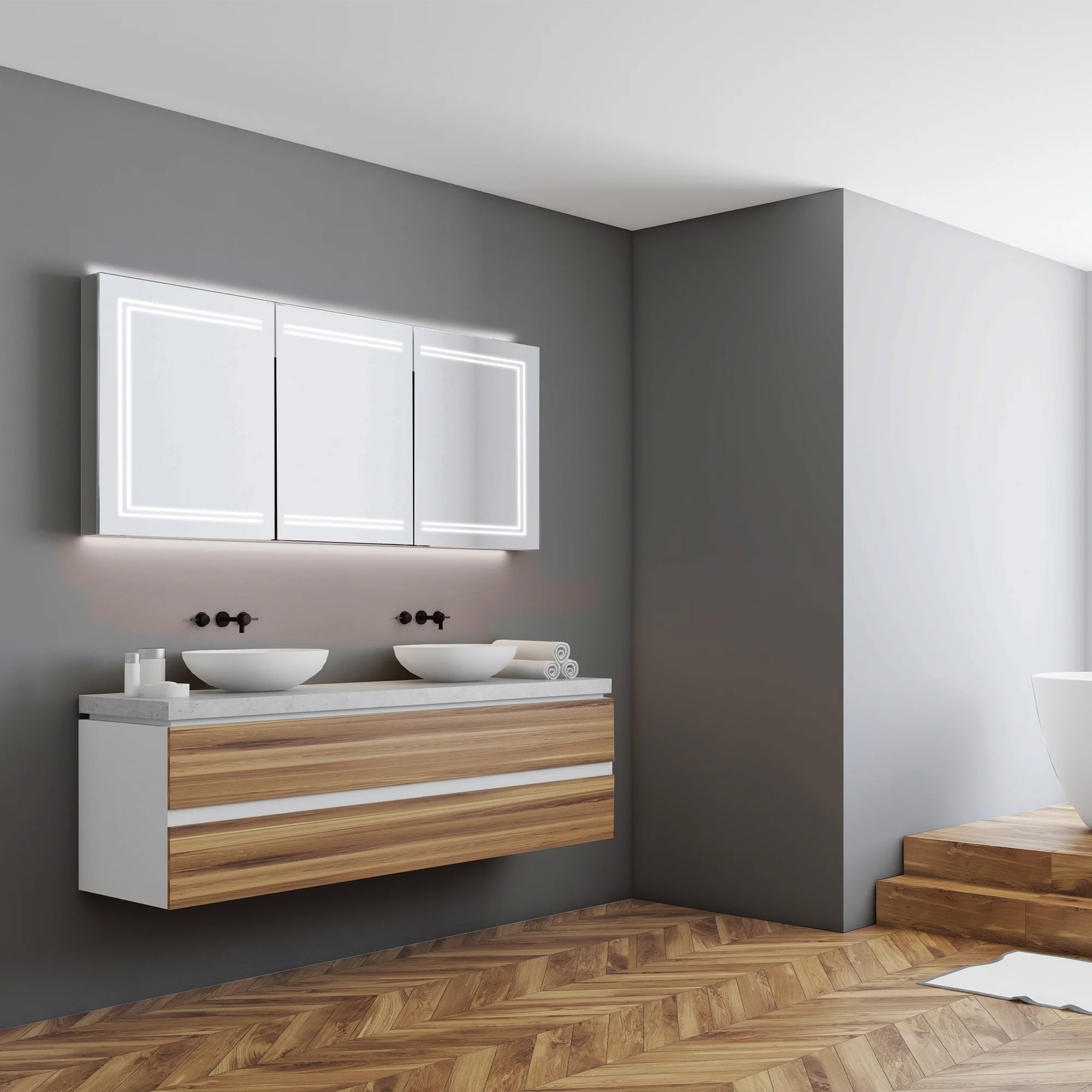 Edge LED Mirror Cabinet